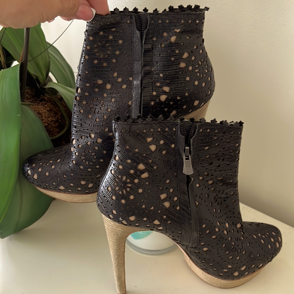 Bcbg Maxazria Stamped Leather Upper Booties
